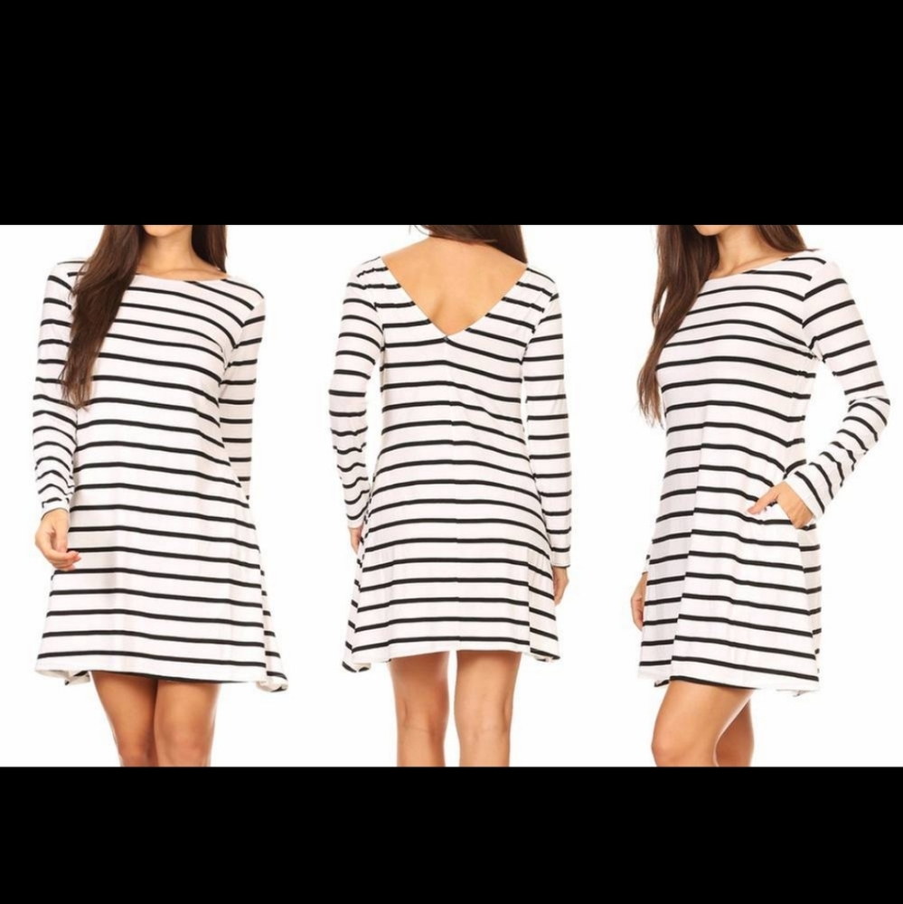 Long sleeve striped tunic/dress